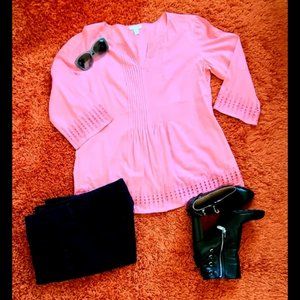 Charter Club- Baby Pink Long Top - Size M - Made in India